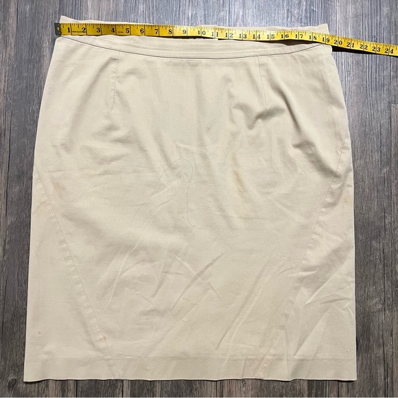 Marina Rinaldi Knee Length Lined Back Slit Beige Straight Pencil Skirt Silk 14 - Picture 10 of 10